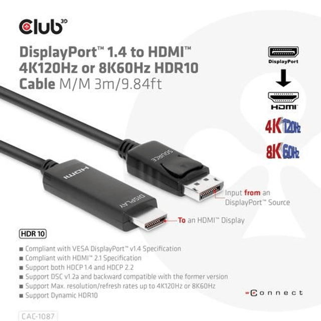 Club3D Displayport > HDMI
