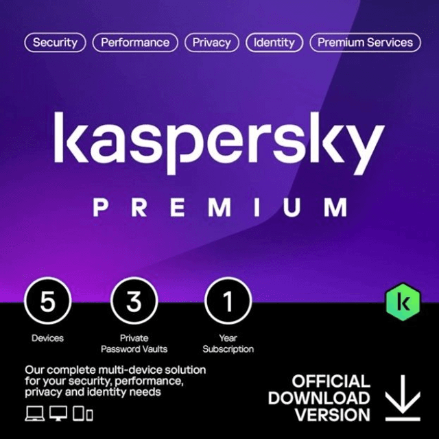Kaspersky Premium - 5 apparaten - 1 jaar